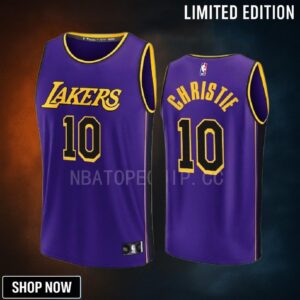 Los Angeles Lakers 10 Max Christie Statement Men Jersey -23 Fast Break Purple