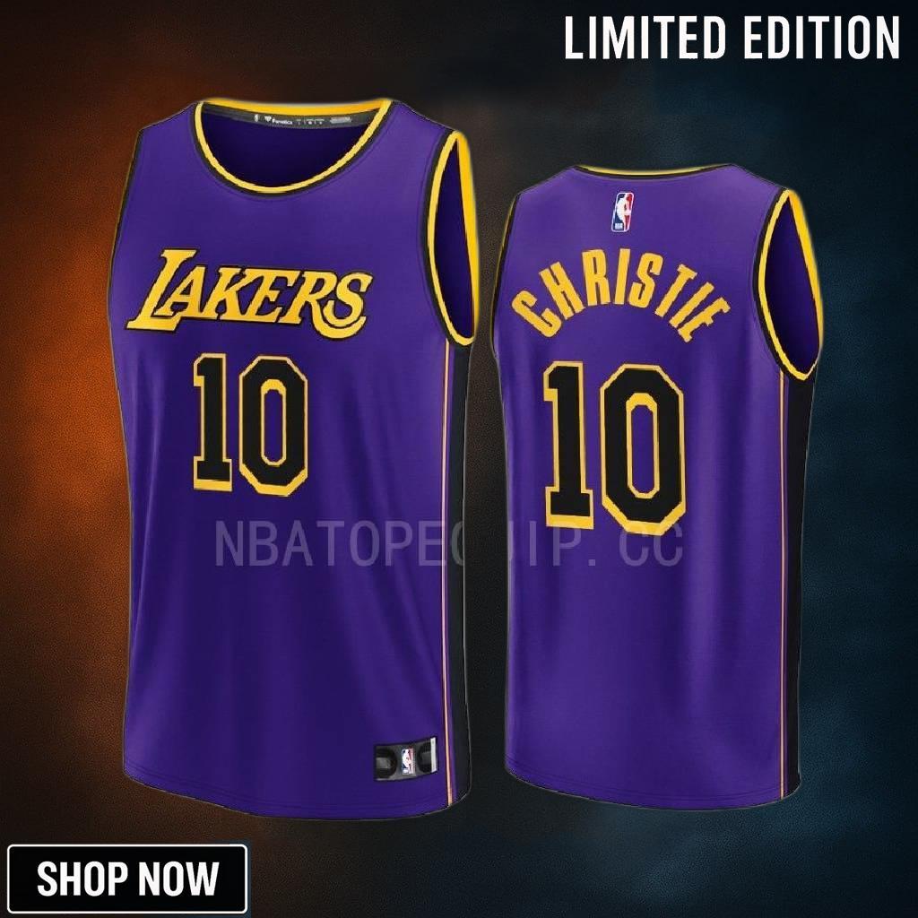 Los Angeles Lakers 10 Max Christie Statement Men Jersey -23 Fast Break Purple