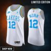 Los Angeles Lakers 12 Kendrick Nunn White Jersey -23 Classic Edition