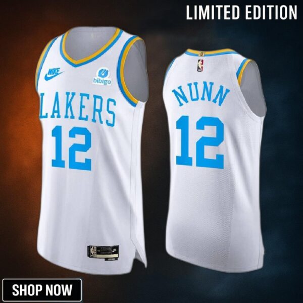 Los Angeles Lakers 12 Kendrick Nunn White Jersey -23 Classic Edition