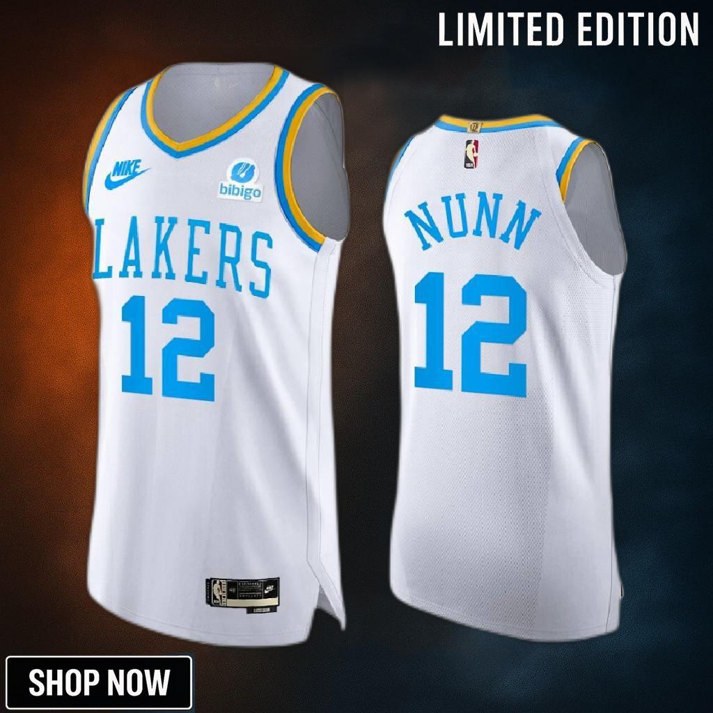 Los Angeles Lakers 12 Kendrick Nunn White Jersey -23 Classic Edition