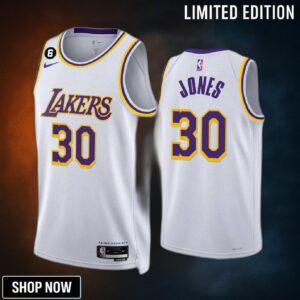 Los Angeles Lakers -23 Damian Jones 30 Association Edition White Jersey No.6 Patch