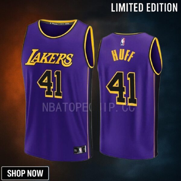 Los Angeles Lakers 41 Jay Huff Statement Men Jersey -23 Fast Break Purple