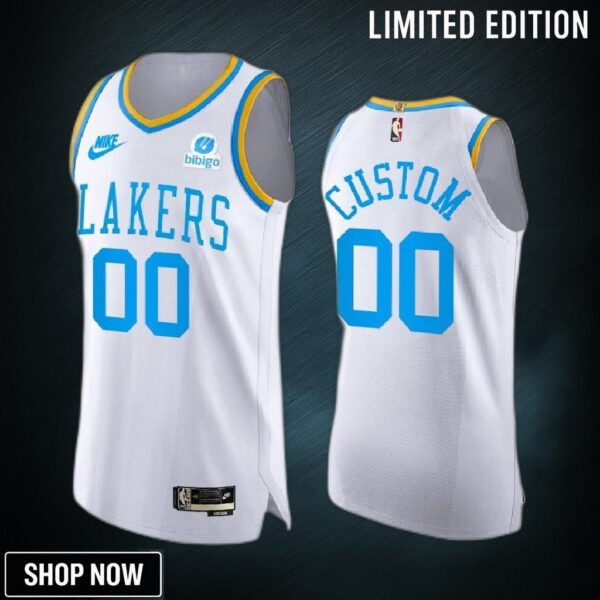 Los Angeles Lakers Custom 00 White Jersey -23 Classic Edition