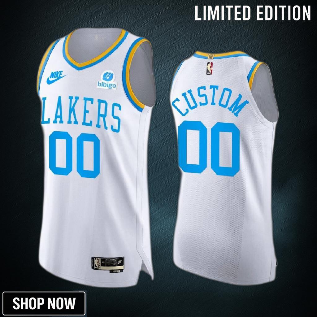 Los Angeles Lakers Custom 00 White Jersey -23 Classic Edition