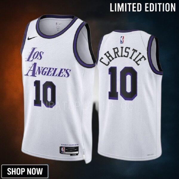 Los Angeles Lakers Max Christie 10 -23 City Edition White Jersey