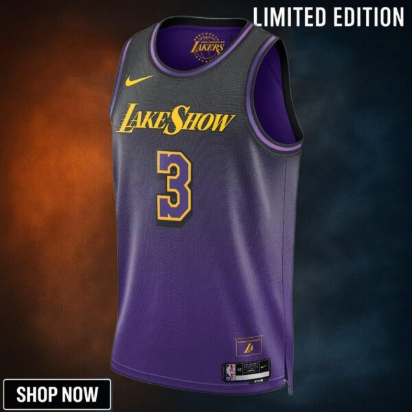 Los Angeles Lakers Nike City Edition Swingman Jersey - Purple Anthony Davis Unisex