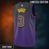 Los Angeles Lakers Nike City Edition Swingman Jersey - Purple Anthony Davis Unisex