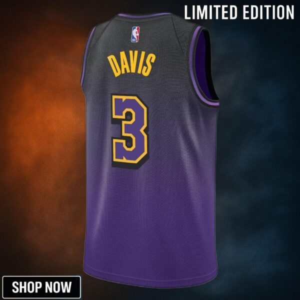 Los Angeles Lakers Nike City Edition Swingman Jersey - Purple Anthony Davis Unisex