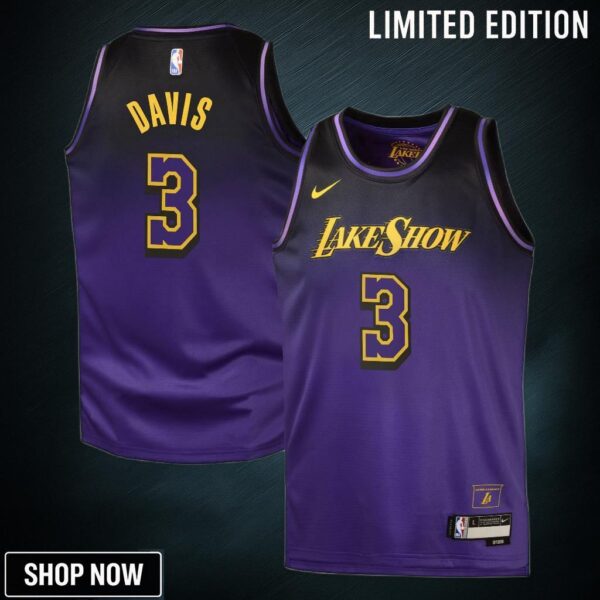 Los Angeles Lakers Nike City Edition Swingman Jersey - Purple Anthony Davis Youth