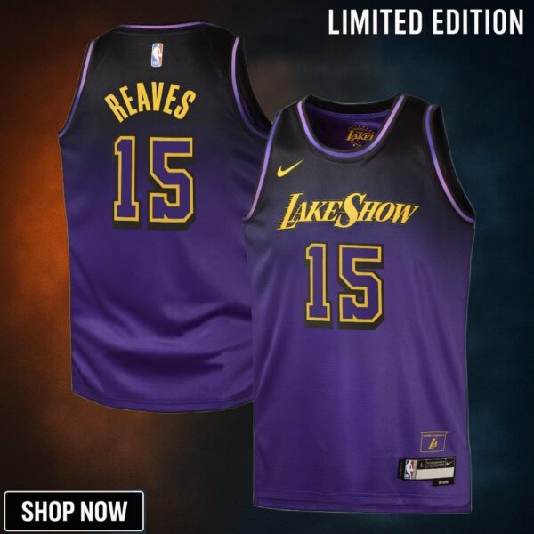 Los Angeles Lakers Nike City Edition Swingman Jersey - Purple Austin Reaves Youth