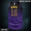 Los Angeles Lakers Nike City Edition Swingman Jersey - Purple Austin Reaves Youth