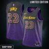 Los Angeles Lakers Nike City Edition Swingman Jersey - Purple Lebron James Unisex