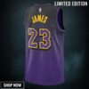 Los Angeles Lakers Nike City Edition Swingman Jersey - Purple Lebron James Unisex