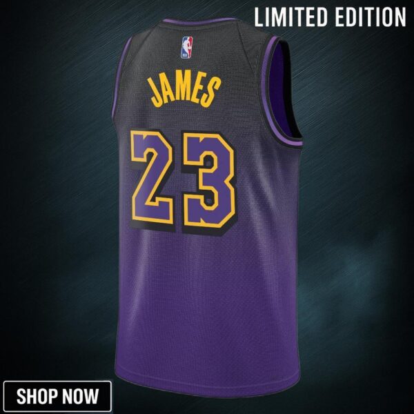 Los Angeles Lakers Nike City Edition Swingman Jersey - Purple Lebron James Unisex