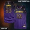 Los Angeles Lakers Nike City Edition Swingman Jersey - Purple Lebron James Youth