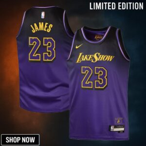 Los Angeles Lakers Nike City Edition Swingman Jersey - Purple Lebron James Youth