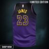 Los Angeles Lakers Nike City Edition Swingman Jersey - Purple Lebron James Youth