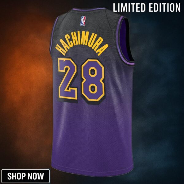 Los Angeles Lakers Nike City Edition Swingman Jersey - Purple Rui Hachimura Unisex