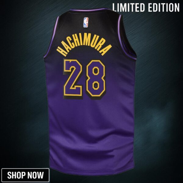 Los Angeles Lakers Nike City Edition Swingman Jersey - Purple Rui Hachimura Youth