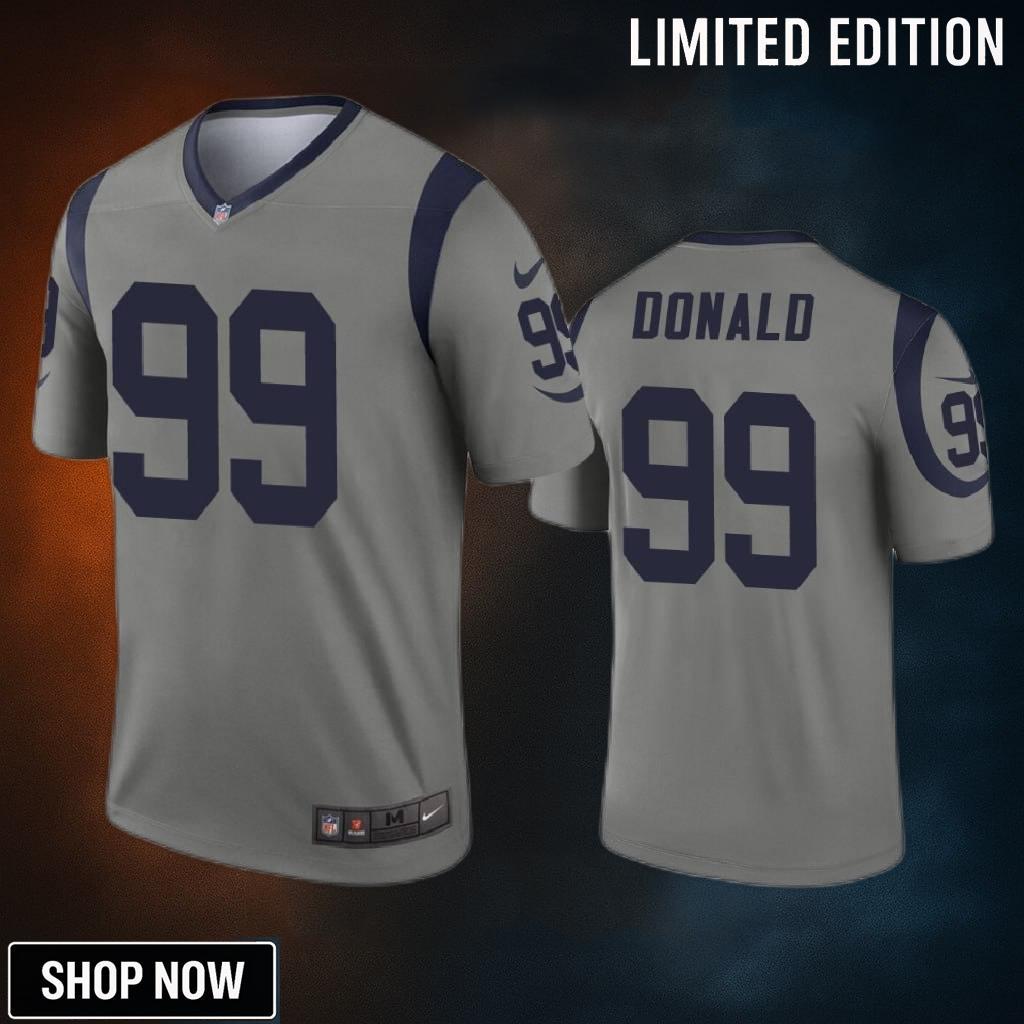 Los Angeles Rams Aaron Donald Gray Inverted Legend Jersey