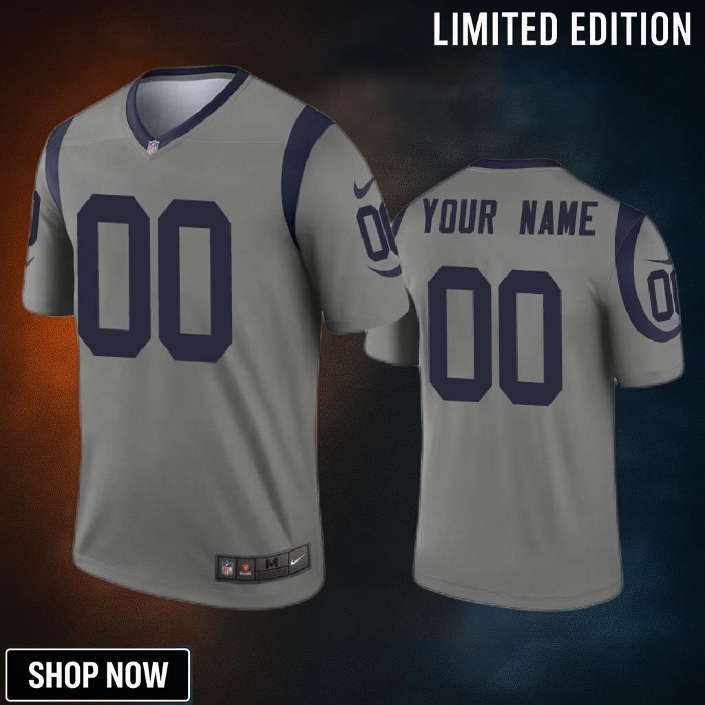 Los Angeles Rams Custom Gray Inverted Legend Jersey