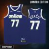 Luka Doncic 77 -23 Dallas Mavericks Navy City Edition Men Jersey