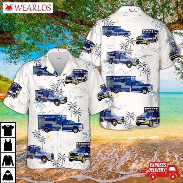 Maine Central Lincoln County Ambulance Service Ems Hawaiian Shirt