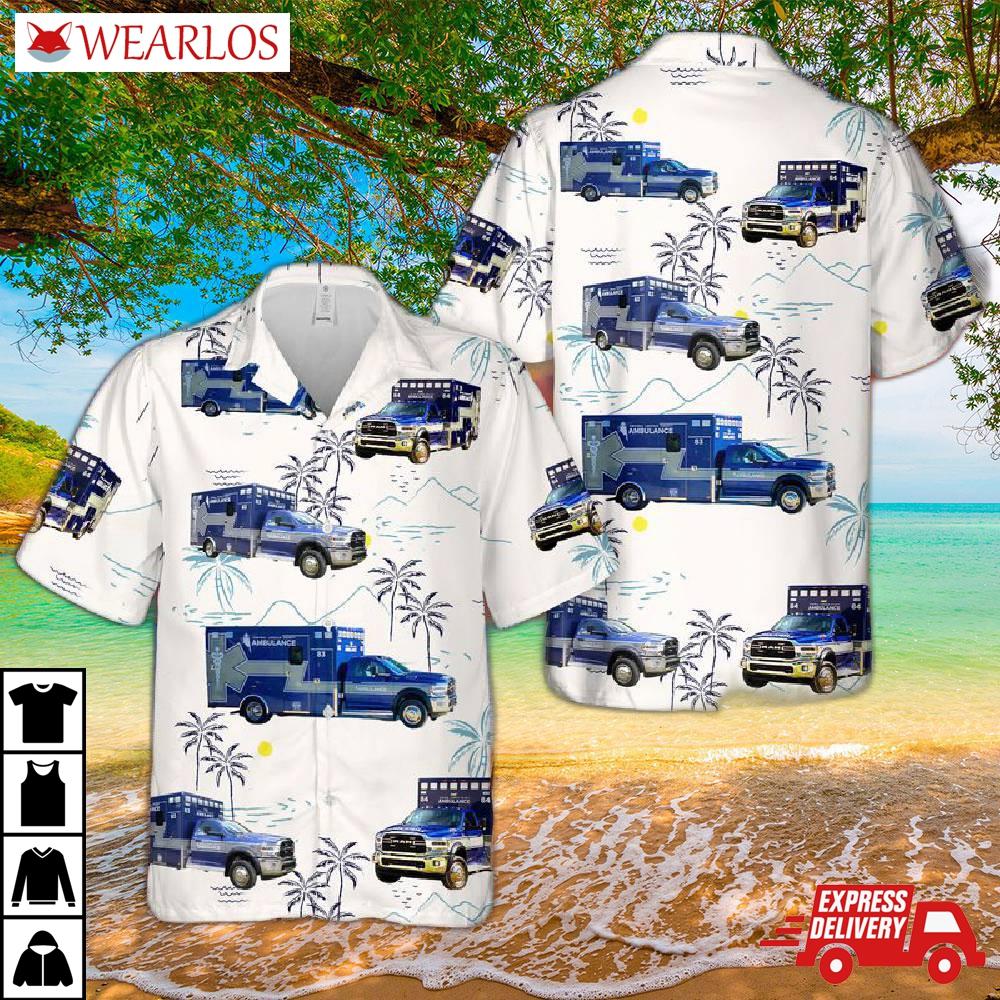 Maine Central Lincoln County Ambulance Service Ems Hawaiian Shirt