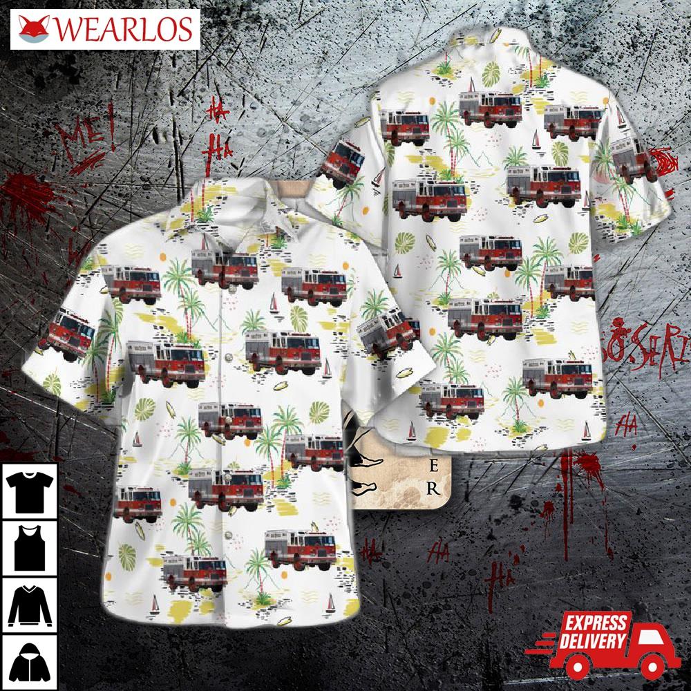 March Air Reserve Base Riverside County California Fire Department Hawaiian Shirt