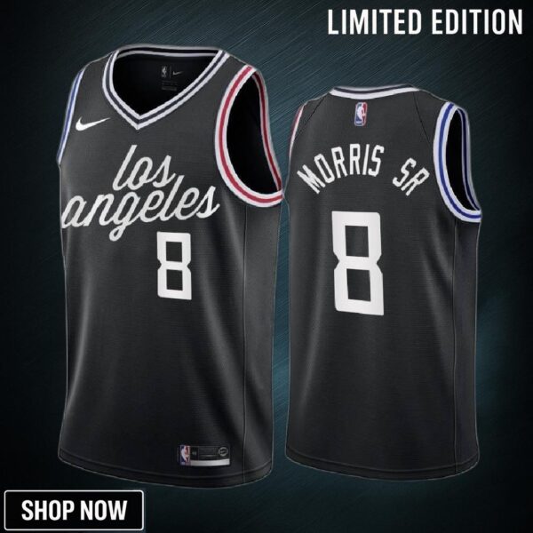 Marcus Morris Sr. -23 Los Angeles Clippers Black 8 City Edition Jersey Cursive - Men