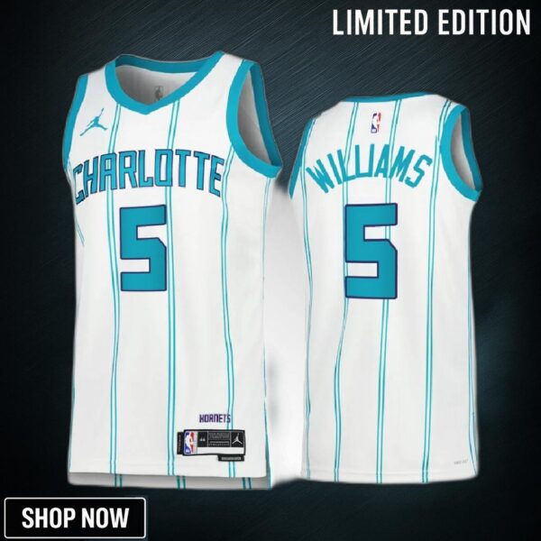 Mark Williams 5 -23 Charlotte Hornets White Association Edition Jersey Swingman