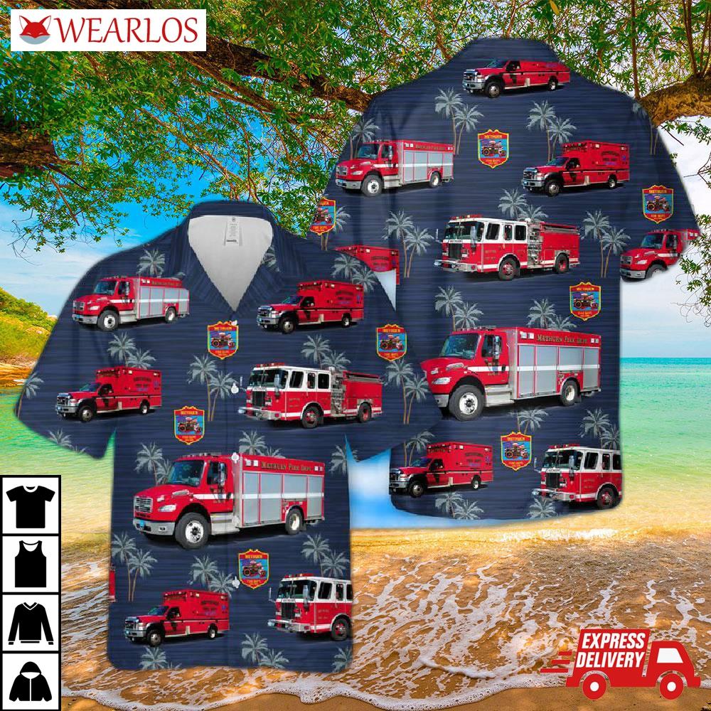 Massachusetts Methuen Fire Department Hawaiian Shirt