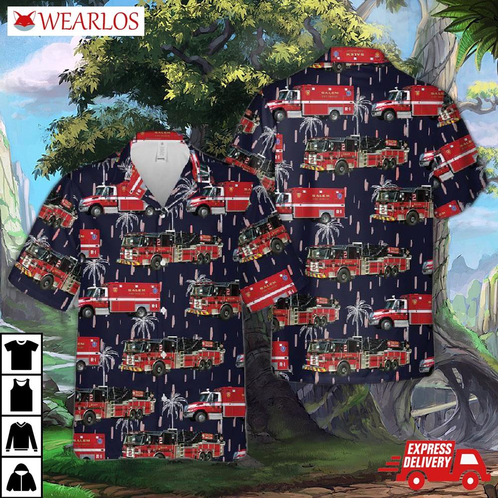Massachusetts Salem Fire Department Hawaiian Shirt