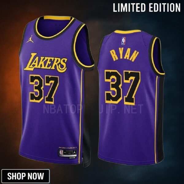 Matt Ryan 37 -23 Los Angeles Lakers Purple Statement Edition Men Jersey Swingman