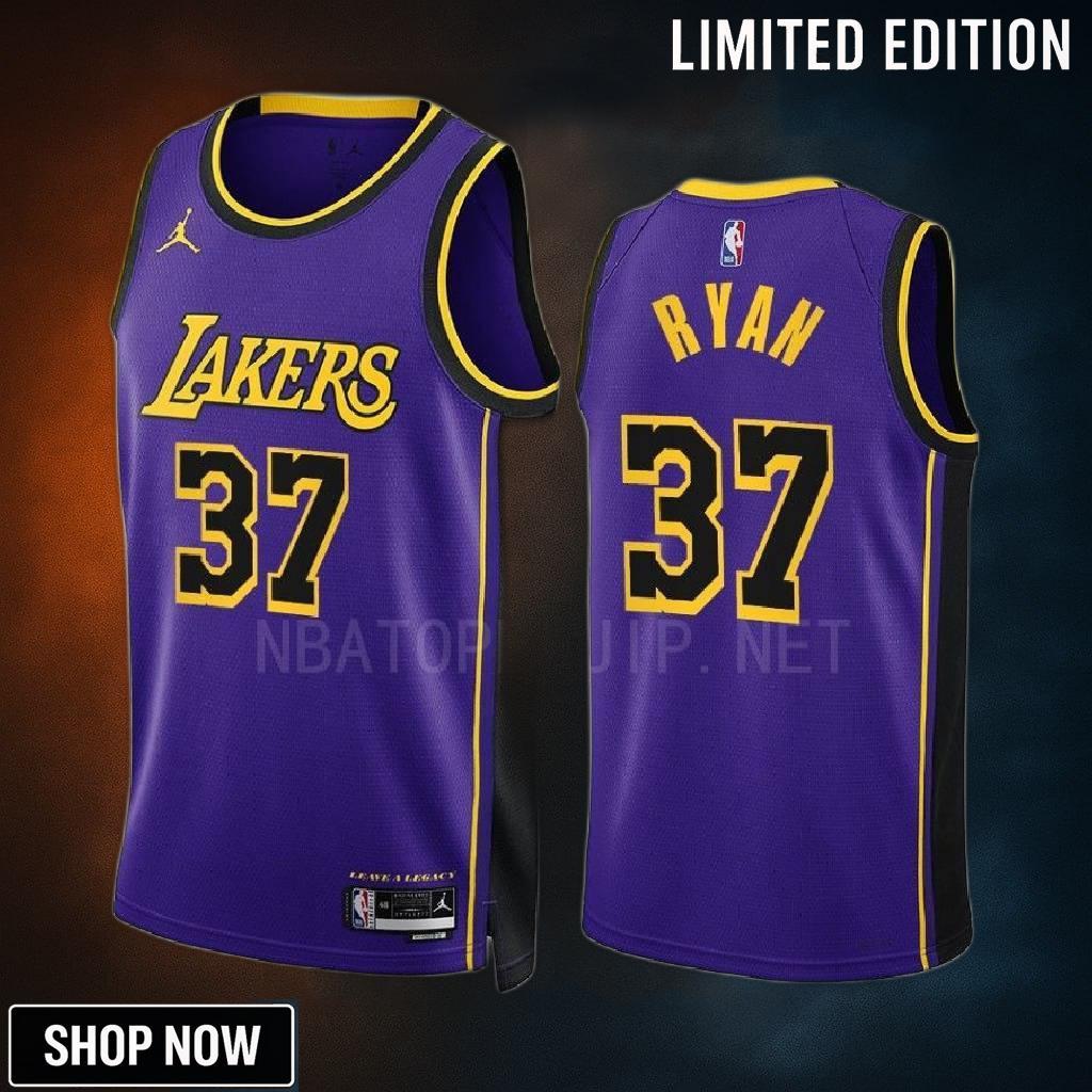 Matt Ryan 37 -23 Los Angeles Lakers Purple Statement Edition Men Jersey Swingman