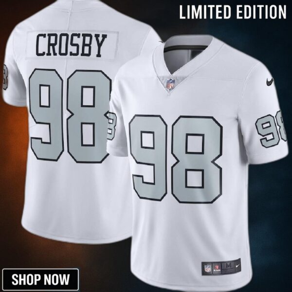 Maxx Crosby 98 Las Vegas Raiders Alternate Vapor Limited Jersey - White