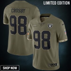 Maxx Crosby Las Vegas Raiders Salute To Service Limited Jersey - Olive