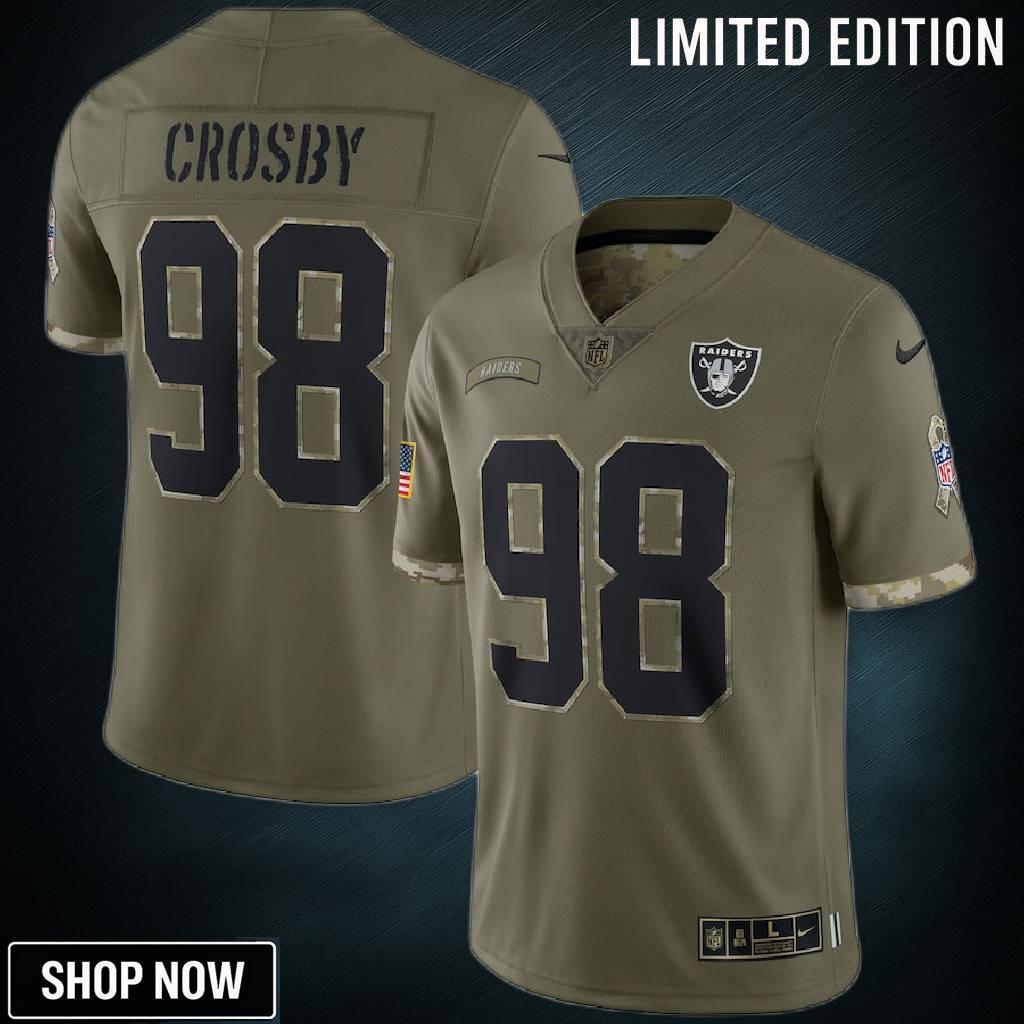Maxx Crosby Las Vegas Raiders Salute To Service Limited Jersey - Olive
