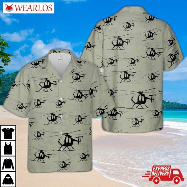 Md500 D Helicopter Silhouette Hawaiian Shirt