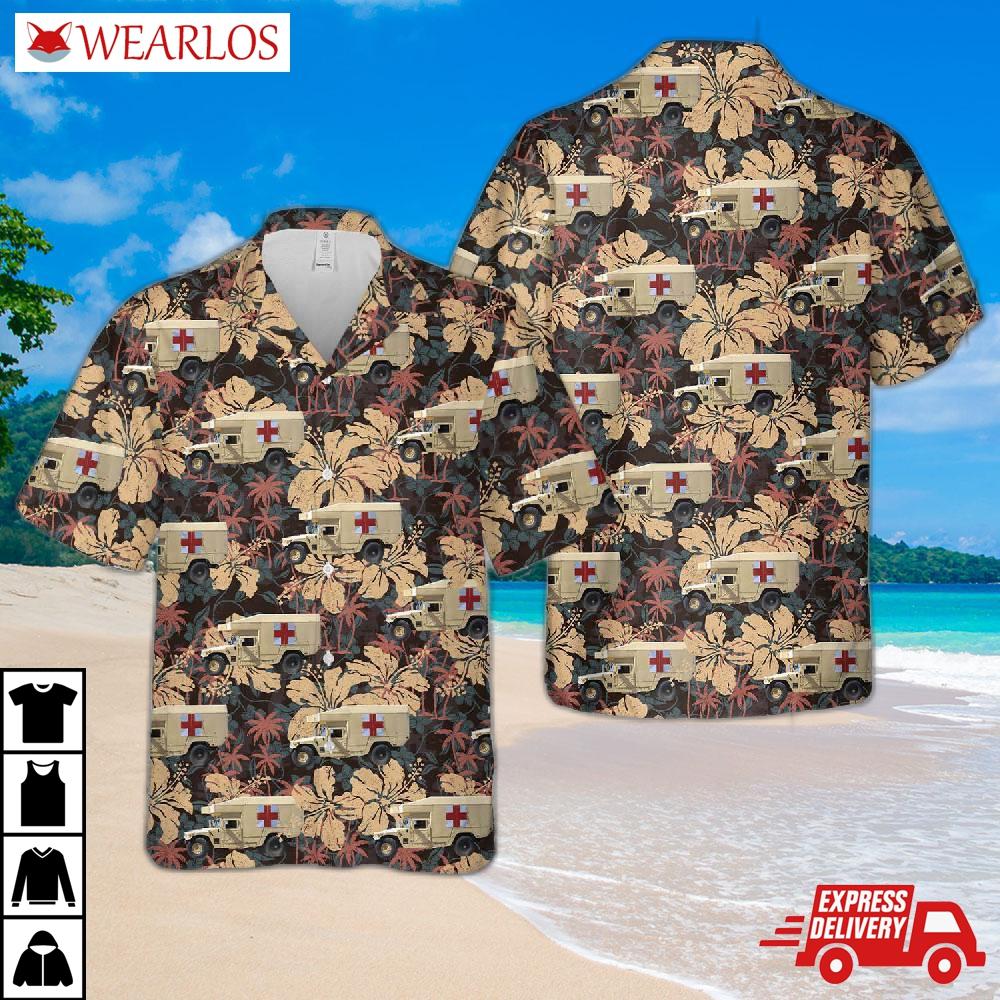 Medical Hmmwv M997a3 From The 2-102nd Cavalry Of New Jersey National Guard 50th Infantry Brigade Combat Team Hawaiian Shirt