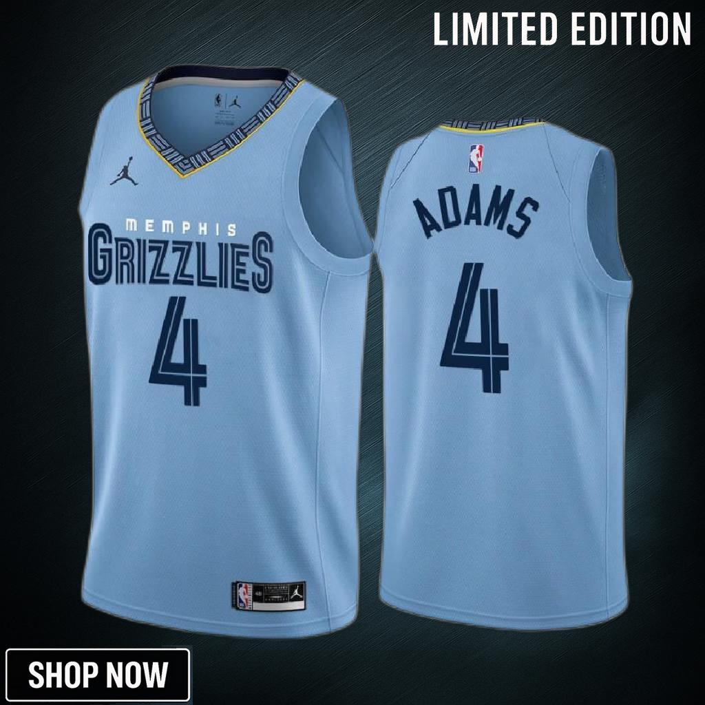 Memphis Grizzlies 4 Steven Adams -23 Statement Edition Blue Jersey - Men
