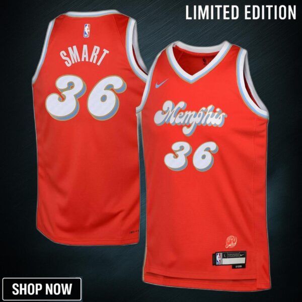 Memphis Grizzlies Nike City Edition Swingman Jersey - Red Marcus Smart Youth