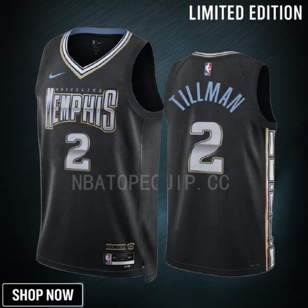 Memphis Grizzlies Xavier Tillman 2 -23 City Edition Black Jersey Swingman