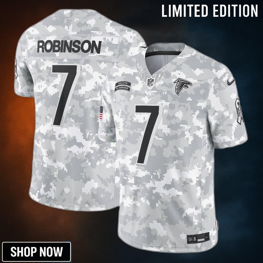 Men's Atlanta Falcons Bijan Robinson Nike Arctic Camo Salute To Service Limited Jersey