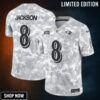 Men's Baltimore Ravens Lamar Jackson Nike Arctic Camo Salute To Service Limited Jersey
