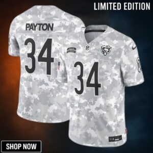 Men's Chicago Bears Walter Payton Nike Arctic Camo Salute To Service Retired Player Limited Jersey