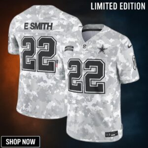 Men's Dallas Cowboys Emmitt Smith Nike Arctic Camo Salute To Service Retired Player Limited Jersey