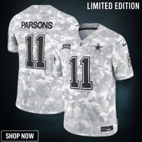 Men's Dallas Cowboys Micah Parsons Nike Arctic Camo Salute To Service Limited Jersey
