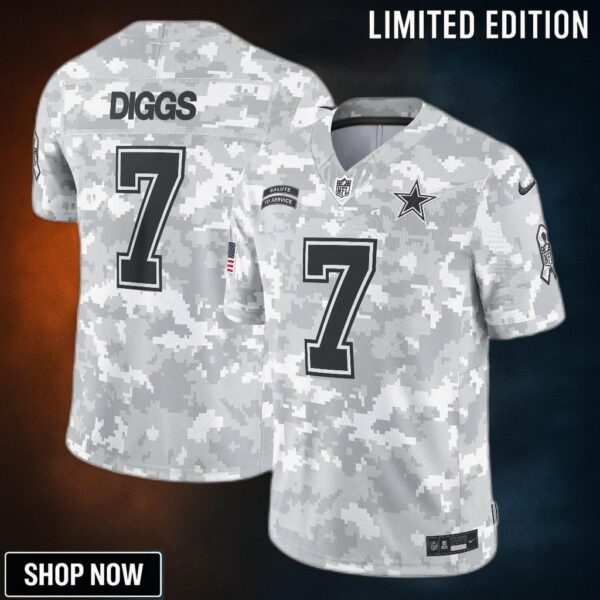 Men's Dallas Cowboys Trevon Diggs Nike Arctic Camo Salute To Service Limited Jersey